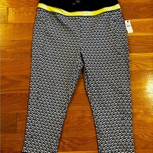 Talbots Navy and White Geometric Leggings